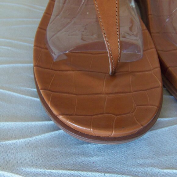 Sam Edelman Naomi Thong Sandals Brown Croc sz 9 - Picture 10 of 14